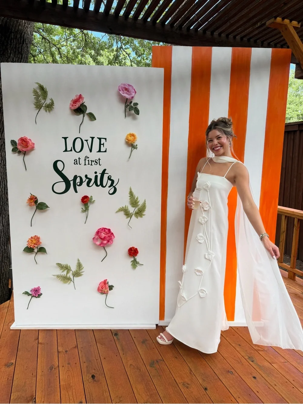 Elliatt White Dress with Pink and Coral Floral Accents